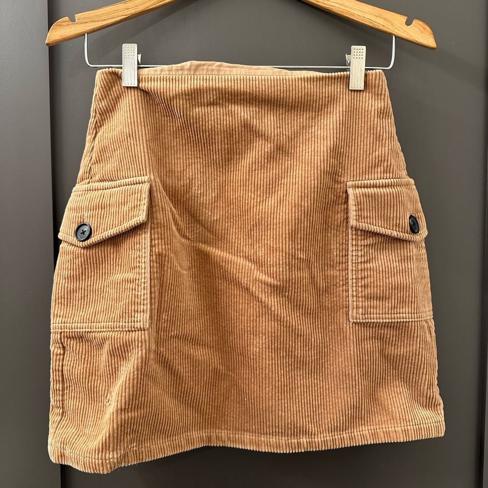 Simons Tan Corduroy Mini Skirt